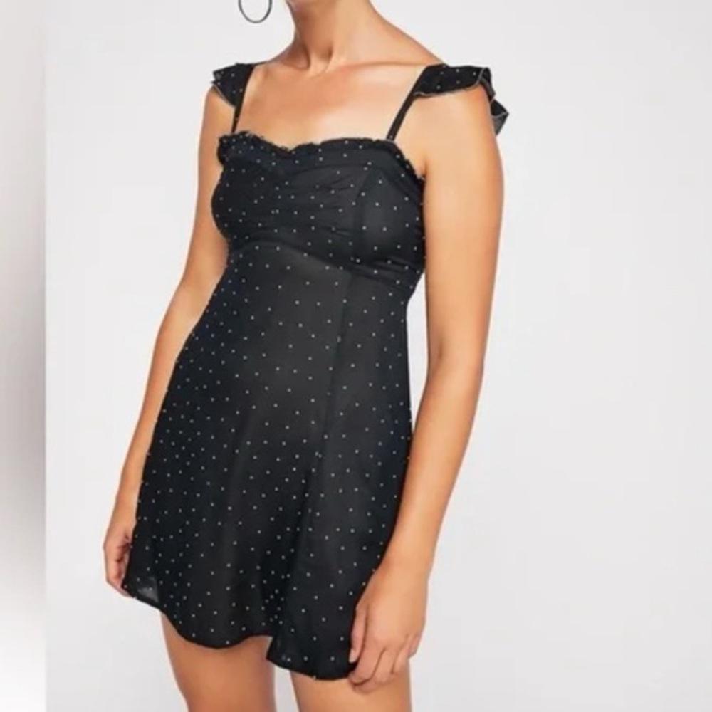 Free people polka dot mini with ruffle straps